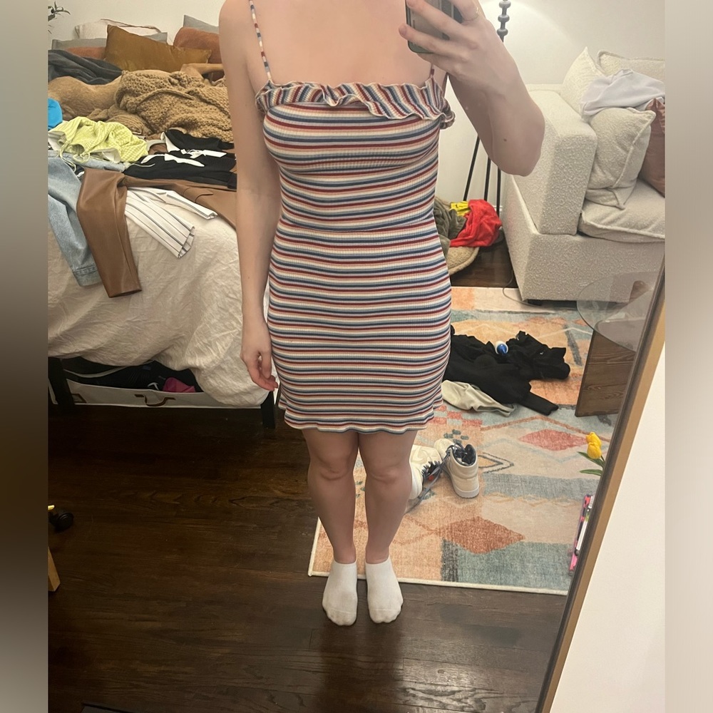 Reformation Red white and blue striped summer dress
